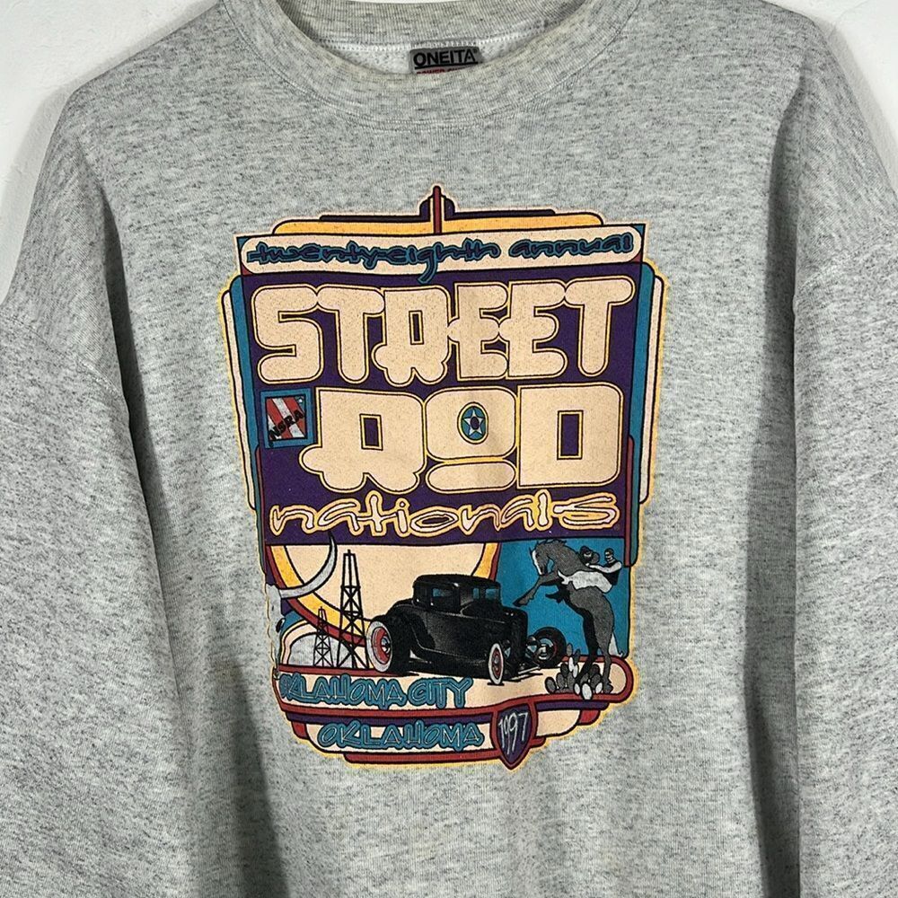 🔥🔥 Vintage 1997 STREET ROD NATIONALS OKC CREWNECK Sweatshirt Men Sz XL - EUC